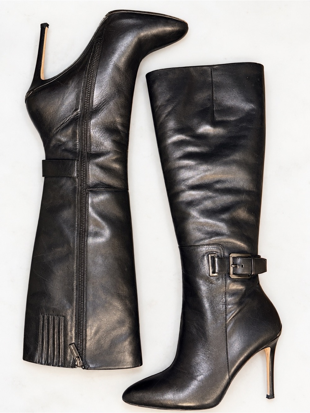 Micheal Kor Classic Black Leather Edna Boots